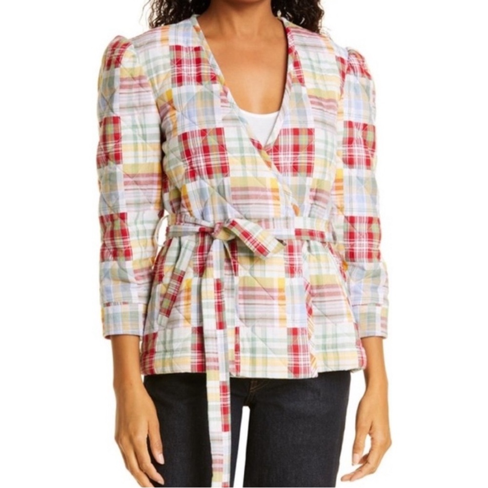 Cinq à Sept - Triss Quilted Organic Cotton Wrap Jacket in Meadow Multi